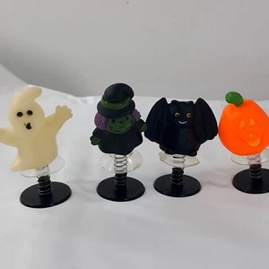 Vintage Halloween POP UP Toys x4 spring jump up suction Ghost Witch Pumpkin Bat - Picture 1 of 3