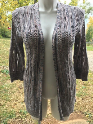 Cárdigan suéter Dressbarn para mujer talla M frente abierto mangas 3/4 tejido usado en excelente estado Foto 1 de 4