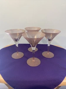Vintage Dorothy Thorpe Gold Fleck Champagne / Martini Glasses Set of 4 Madmen - Picture 1 of 11