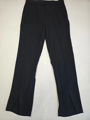 Pantalones de vestir Elie Tahari tiro alto negros pierna recta frente plano talla 12 Foto 1 de 4