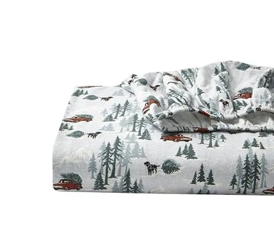 Eddie Bauer - Queen Sheets, Cotton Flannel Bedding Set, Brushed For Extra