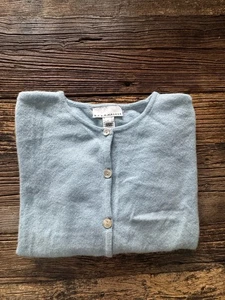 Bryn Walker Cashmere Light Sky Blue Cardigan 3/4 Sleeve Women’s Small Demure - Picture 1 of 9