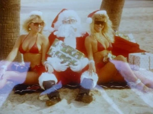 Babbo Natale 8 x 10 vintage 1988 con gemelli biondi sexy - Foto 1 di 3