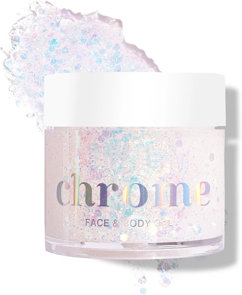 Gel de brillo facial corporal blanco maquillaje cabello brillo gel holograma brillante de larga duración Foto 1 de 4