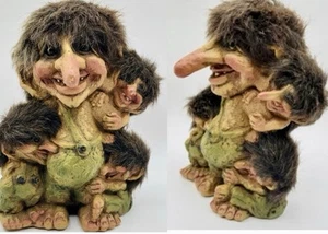 NyForm Original 1990`s #267 Troll Dad With Three Children Norway Large 7"~NEW - Picture 1 of 13
