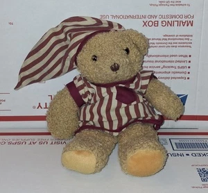 Vintage Teddy Bear in Red Striped Pajamas 20" Stuffed Animal Great Condition - Picture 1 of 2
