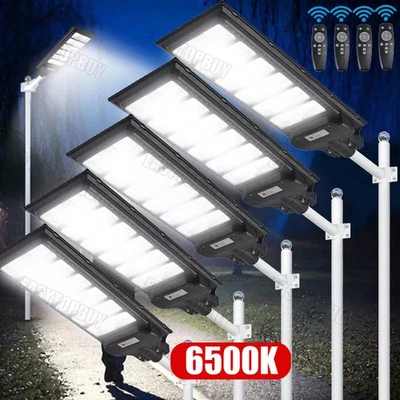 Solar Straßenlaterne LED bewegungsmelder Straßenlampe IP65 Solarleuchte Außen - Bild 1 von 4