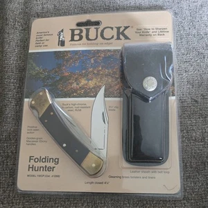 NEW Buck USA Made 110CP 5" Closed Folding Hunter Lock Blade w/Sheath 1987 Knife - Picture 1 of 7