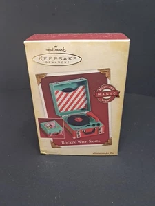 🎄☃️🎄☃️ Hallmark Rockin' with Santa 3 im Drehteller Style Weihnachtsschmuck  - Bild 1 von 10