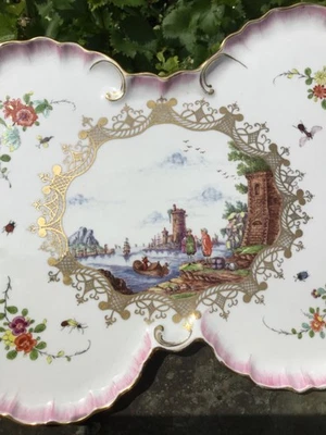 Antikes Porzellantablett in Form eines Schmetterlings Henkel Kauffahrtei unbesch - Bild 1 von 4