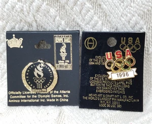 LOTE DE 2 PINES - 5 ANILLOS OLÍMPICOS DE ATLÁNTA 1996 CENTENARIO Y OLÍMPICOS DE ESTADOS UNIDOS - Imagen 1 de 11