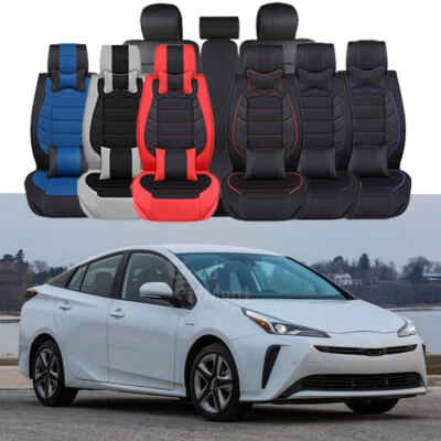 Juego completo de fundas de asiento de coche de cuero para Toyota Prius 2002-2018 2021 cojín de 5 asientos Foto 1 de 4