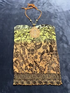 Vtg 2000s Y2k South Pole Tie Neck Halter Top Sz XL Bling Bimbo Paisley Ombre - Picture 1 of 12