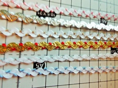 2m RIC RAC Ribbon - Wide 7mm Trimmings, Tape Zig- Zag Braid with Decorative Dots - Image 1 of 4