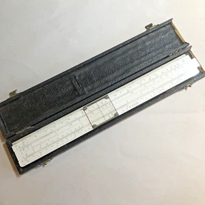 Vintage B.R.L. Slide Rule No. AL6 BLUNDELL in Original Hard Case 11" Long - Foto 1 di 13