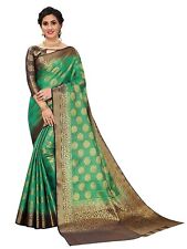 New listing
		Bollywood Nylon Silk Gold Zari Work Jacquard Saree With Blouse Piece For Women
