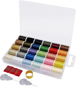 Polyester Sewing Thread Set - 30 Assorted Colors, 50 Yards per Mini Thread Spool - Picture 1 of 12