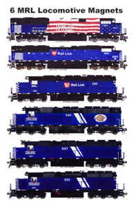 Locomotoras Montana Rail Link 6 imanes de Andy Fletcher - Imagen 1 de 1