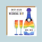 Spersonalizowana karta ślubna LGBT, ślub gejowski, pani i pani, para gejów, lesbijki