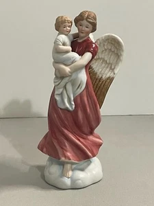 Homco Angel Holding Infant Baby 1414 Porcelain Home Interiors 8" Figure Figurine - Picture 1 of 8
