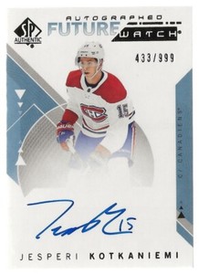 2018-19 SP Authentic Future Watch Auto Rookie #190 Jesperi Kotkaniemi 433/999
