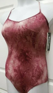 Wine TIE DYE CAMISOLE LEOTARD Dance Body Wrappers FRONT LINED Adult or Child NWT - Picture 1 of 6