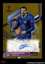 2022-23 Topps Finest UEFA CL Gold Refractors #AMM Mason Mount AUTO 46/50 CHELSEA
