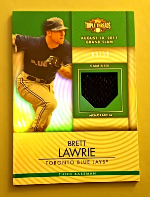 Brett Lawrie Reliquia Esmeralda/18 2012 Topps Triple Threads #TTUR-236 Jays Foto 1 de 3