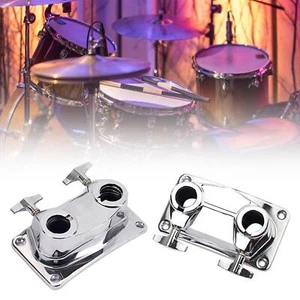 Double Hole Repair Part High Reliability Tom Cymbal Base Clamp for Drum Set - Picture 1 of 14