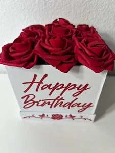 Happy Birthday Gifts Present Forever Premium Latex Roses Flowers Red White Decor - Picture 1 of 6