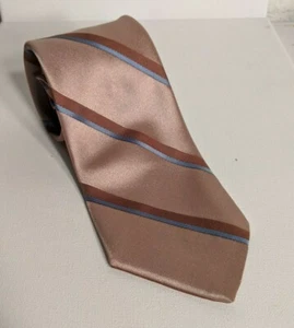 bronzini gold brown an blue power stripe tie - Picture 1 of 4