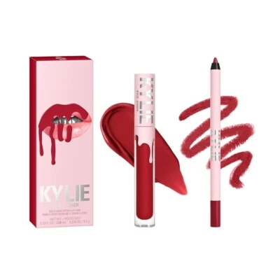 Kylie Jenner Matte Liquid Lipstick & Lip Liner Kit Shade 403 Bite Me | Free P&P - Image 1 of 3