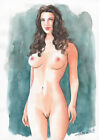 Original watercolor A4, nude drawing, nude, nude, women, erotic nude, milamas