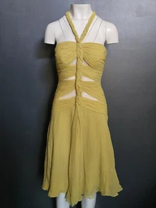 ATEMBERAUBENDES MANDALAY Y2K Abend COCKTAILKLEID LIMETTE Seide 6 - Bild 1 von 23