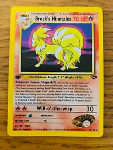 1st Edition Brock's Ninetales (3/132) Holo Gym Challenge Pokemon Card! FREE P&P! - Picture 1 of 3