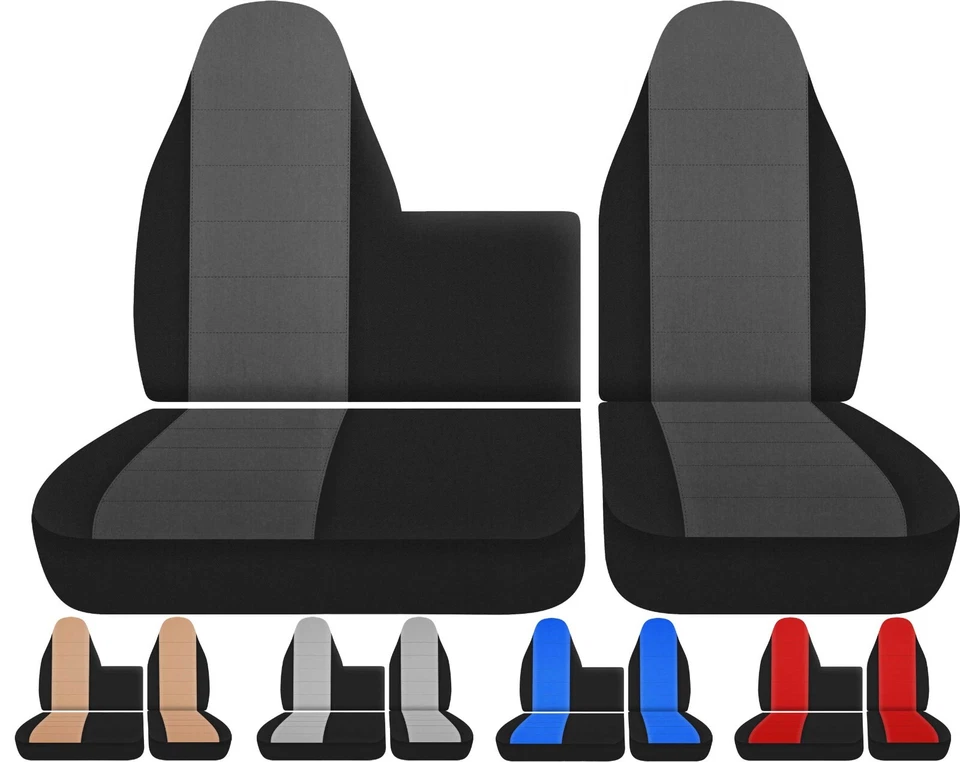 Se adapta a camioneta Hino 268 2018 40/60 fundas de asiento de banco dos tonos 5 colores algodón Foto 1 de 1