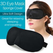 3D Soft Padded Blindfold Blackout Eye Mask Travel Rest Sleep Aid Shade Cover
