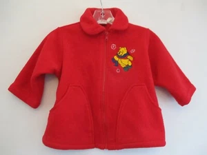 Disney Kid's Size XXS Solid Red Long Sleeve Full Zip Winnie the Pooh Jacket Coat - Picture 1 of 12