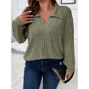 Lässiges Langarm-T-Shirt für Damen in Übergröße - Bild 1 von 7