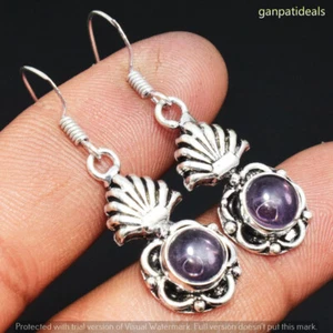 Amethyst Gemstone Ethnic Handmade Drop Dangle Earrings Jewelry 5 GM GE-7146 - Picture 1 of 1