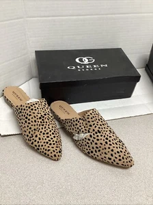 Leopard Print Upper Suede Slide Sandal Size 10 Rubber Outsole, Shoe, Clothing, - Picture 1 of 11