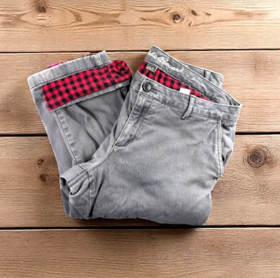 Eddie Bauer Flannel Lined Pants Women 12 Buffalo Check Hiking Camping Boyfriend - Image 1 of 4
