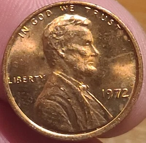 1972 Lincoln Head Memorial Penny Obverse Tilted Collar Proof Like No Mint - Picture 1 of 2