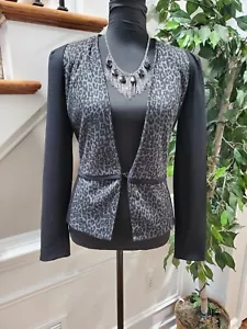 Cynthia Rowley Women's Black 100% Polyester Long Sleeve Open Front Jacket Small - Picture 1 of 10
