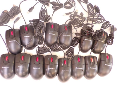 14 Lenovo USB Optical Mouse Black W/ Red Scroll Wheel MO28V0L,41V3012 - Image 1 of 4