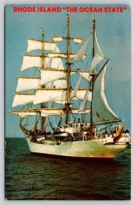 Postcard Barque Ship Gloria Newport Rhode Island Ocean State Narragansett Bay - Picture 1 of 2