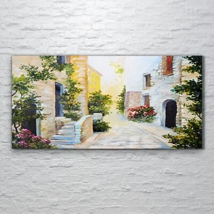 Glasbilder Wandbild Druck auf Glas 120x60 Bild Italienische Straße farbenfroh - Bild 1 von 7