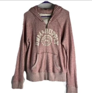 Denim & Supply Ralph Lauren Women's Pink Zip Up Hoodie Sweatshirt Graphic L - Picture 1 of 8