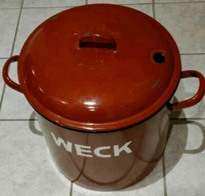 Weck Topf, alt, mit Einsätzen, rot, 50-60er Jahre, Einmachtopf - Bild 1 von 4