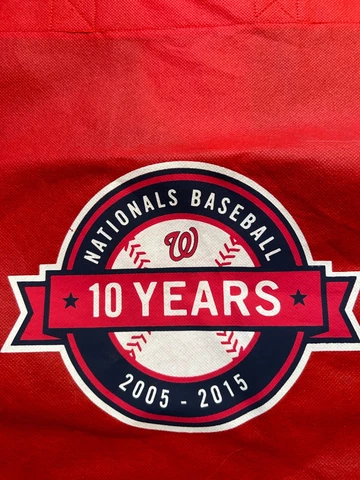 Washington Nationals Baseball 10 Year Anniversary - Tote Bags Lot Cover